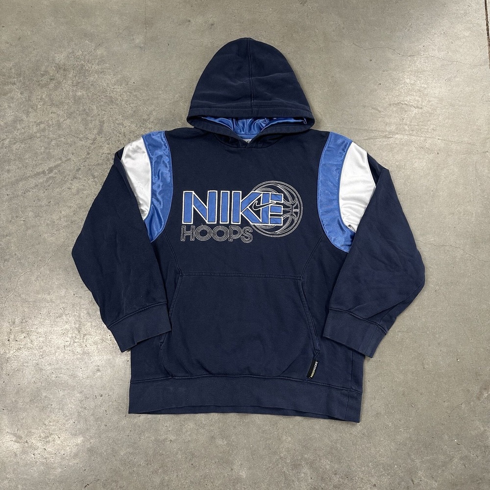 Vintage Nike Basketball Grey Tag Hoodie Embroidered Logo Youth XL 18-20 Adult S